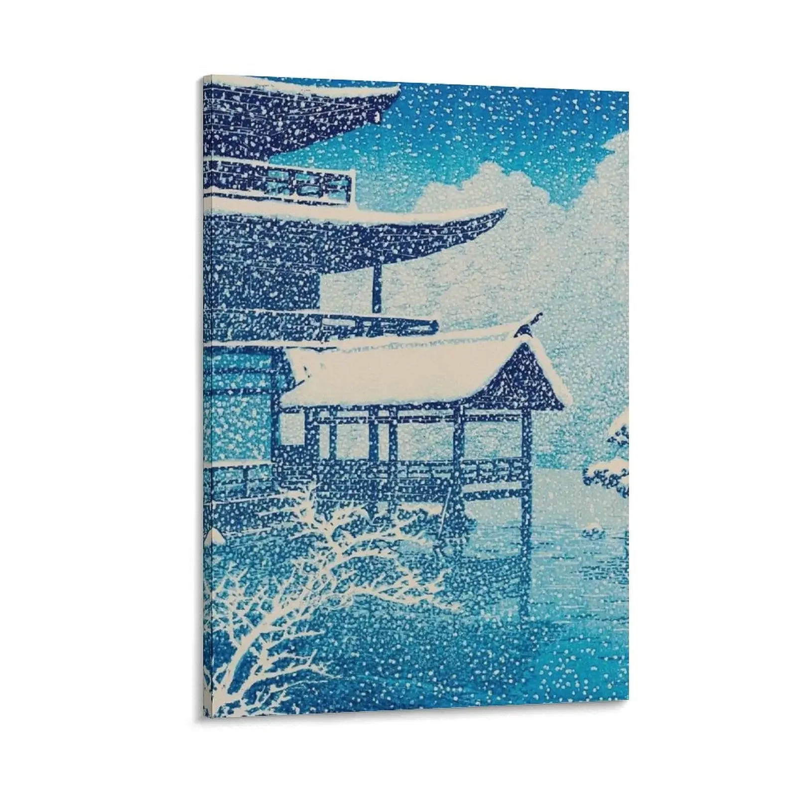 

The Golden Pavilion in Snow by Kawase Hasui Vintage Japanese Woodblock Print East Asian Cultural Art Canvas Painting