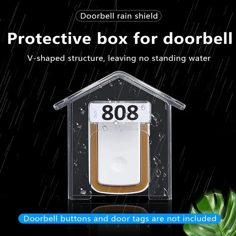 Doorbell Rain Cover Universal Visual Transparent Design Protector Cover All Weather Shield Stop Rain Snow & Sun Fit All Doorbell