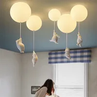 Modern bedroom LED pendant light creative cartoon lighting children's room polar bear Chandelier theme children's kindergarten