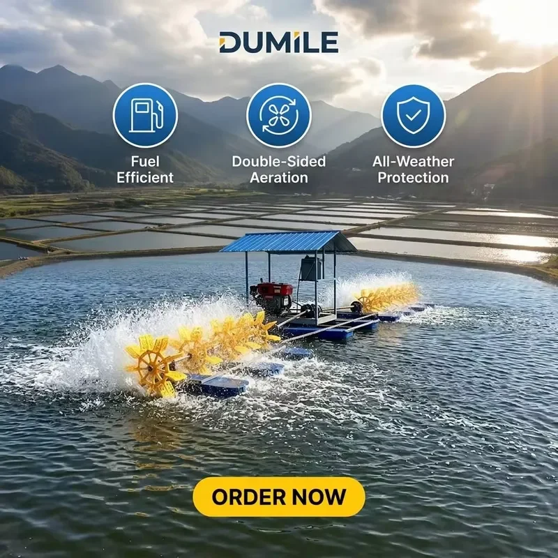 DUMILE Off-grid Emergency Diesel Water Wheel Aerator Prevent Mass Fish Death When Power Cut Off Suddenly