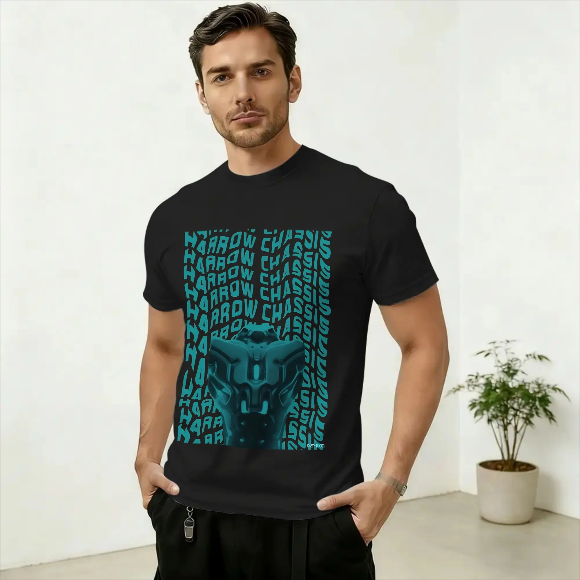 Harrow Chassis Blueprint T-Shirt Men  Fashion 100% Cotton Tee Shirt O Neck Short Sleeve T Shirts Summer Clothes