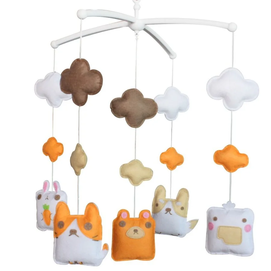 

Baby Crib Mobile Animal Musical Crib Mobile Nursery Room Hanging Dr Toy Orange White Bird Rabbit Dog Bear