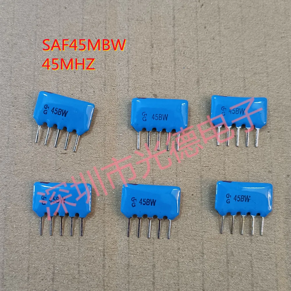 50pcs/imported Murata ceramic filter SAF45MBW 45MHZ 45M 45BW in-line 5-pin blue