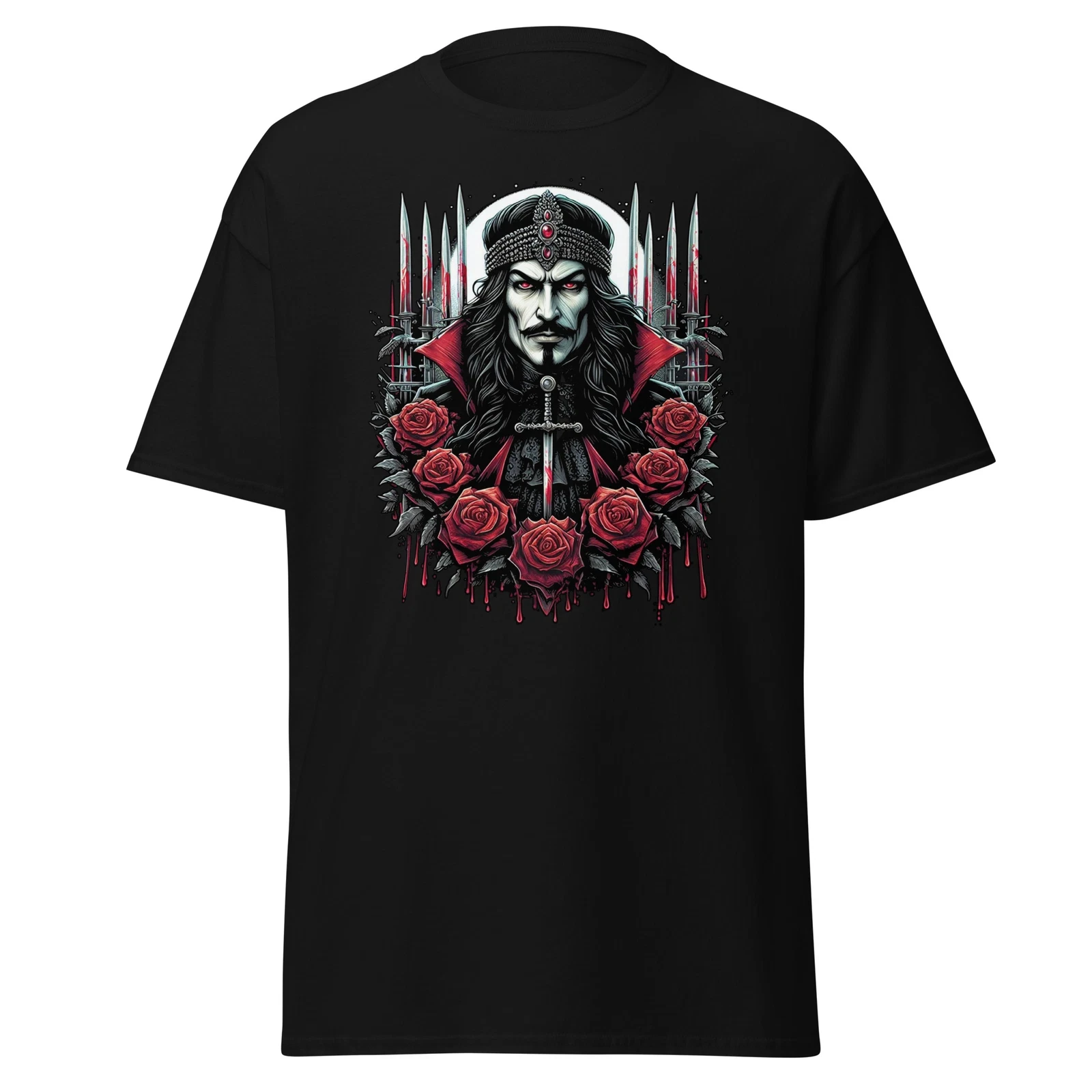 

Vlad The Impaler: Dracula's Legacy T-Shirt Men Fashion Street Hip-hop Rock Short-sleeved Women Cotton Round-neck Top