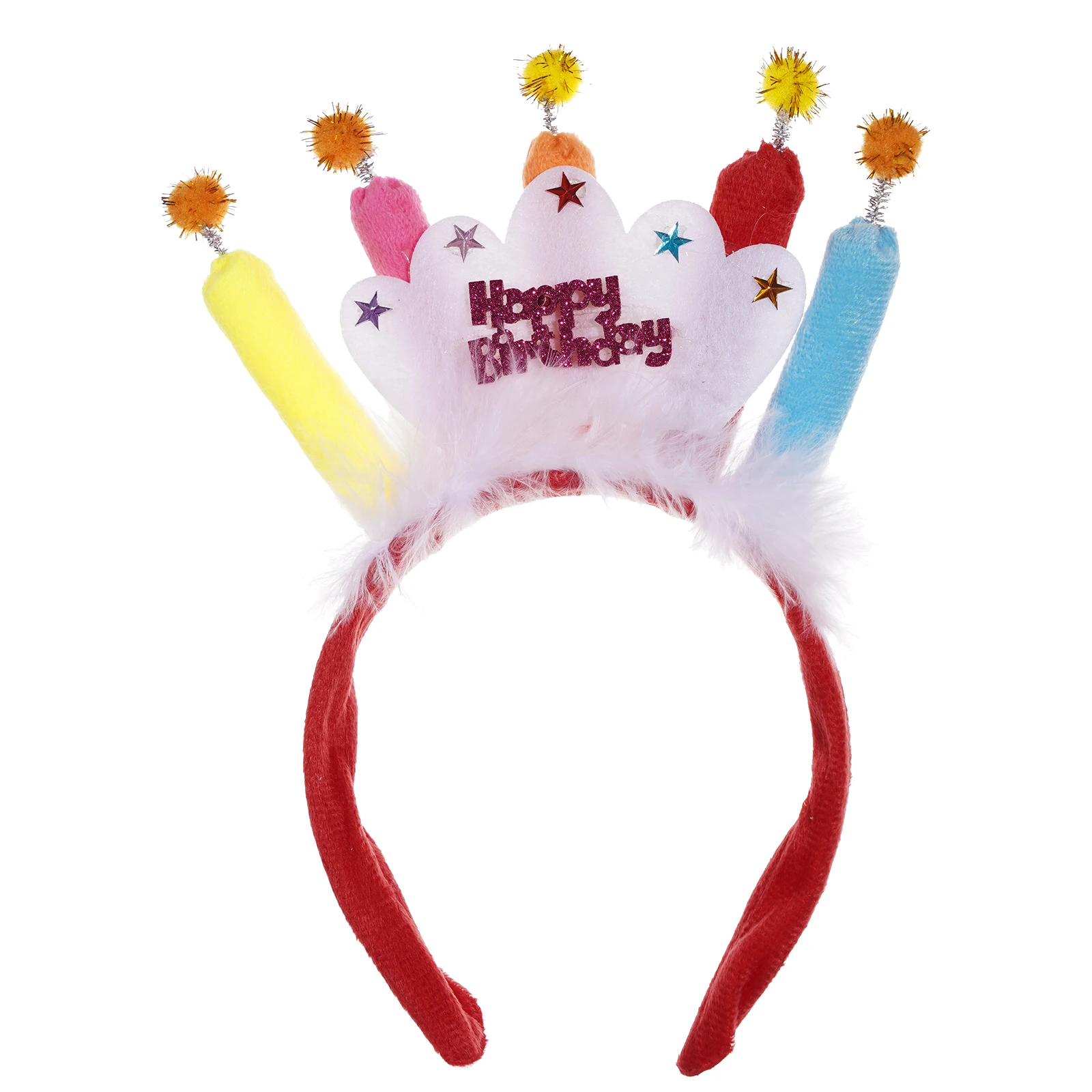 Diadema de pastel de vela de cumpleaños para niña, diadema de giro creativo lindo, decoraciones para fiesta de cumpleaños de Navidad, accesorios