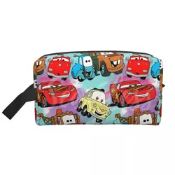 Custom Lightning McQueen Cars Collage Cosmetic Bag Women Fashion Big Capacity Makeup Case Beauty Storage Toiletry Bags