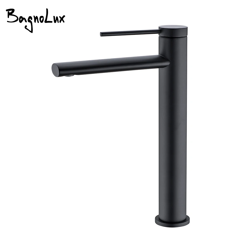 

Bagnolux Traditional Brass Black Single Holder Hole Deck Mounted Bathroom Series Hot and Cold Mixing Water Basin Faucets