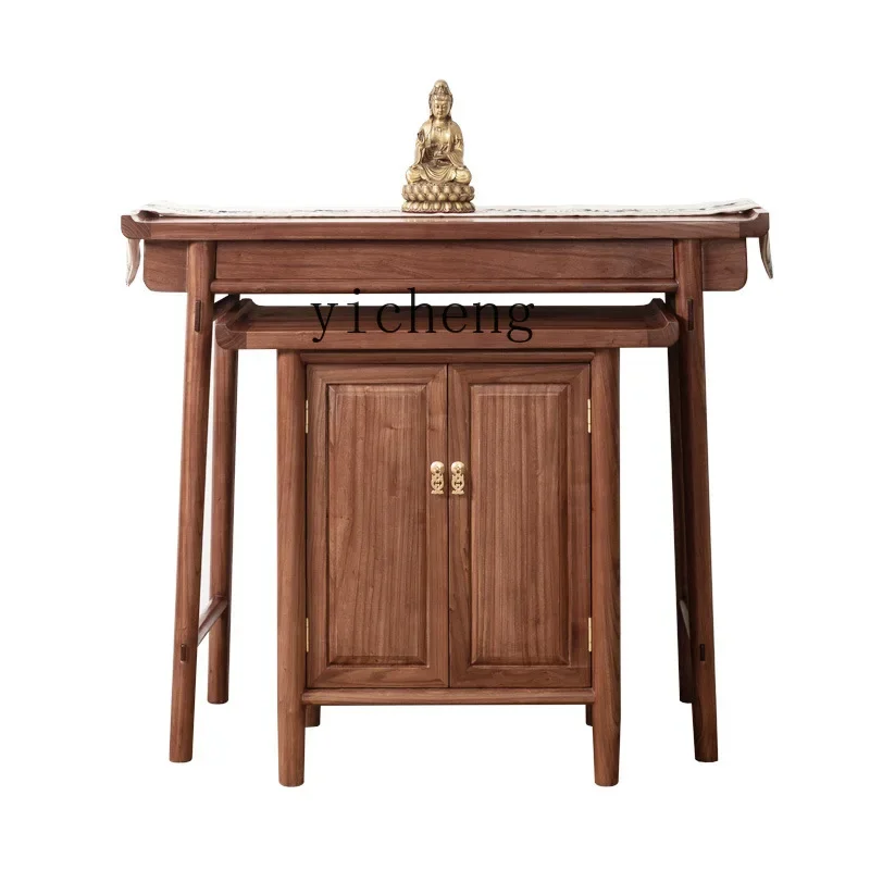 GZ-15 Solid Wood Altar Sets Of Cabinets Incense Burner Table Buddha Shrine Modern Minimalist Buddhist Table Buddha Cabinet