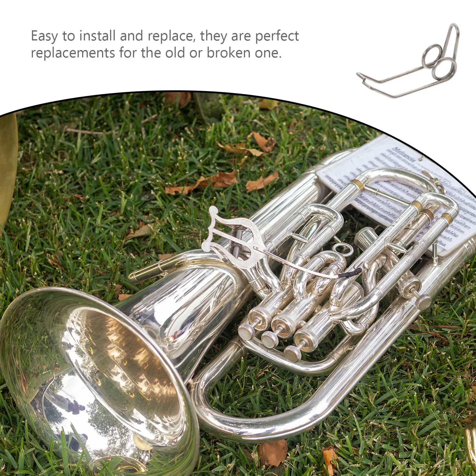 

10Pcs Medium Horn Spring Set Heavy-Duty Iron Trumpet Draining Springs Easy Install Replacement Parts Compatible with Most Wind