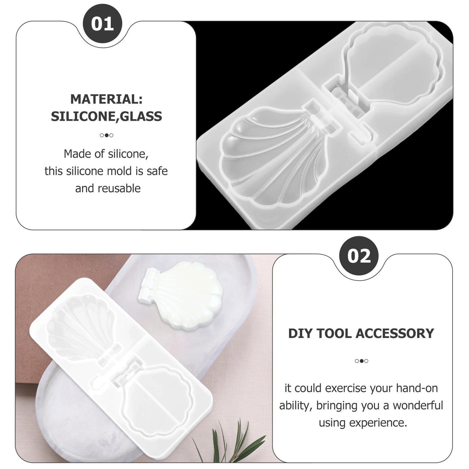 

1 Set Silicone Mold For Makeup Mirror Diy Crafting Reusable Washable Craft Tool Beautiful Decorative Jewelry Making Accessory
