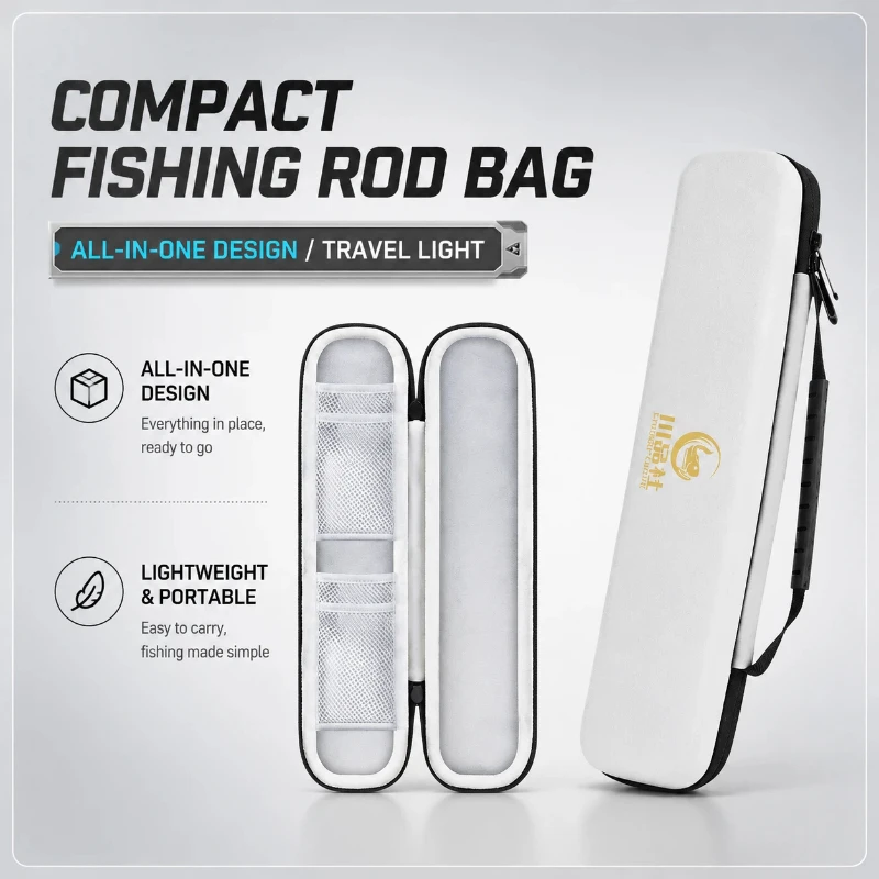

2026 New Model Fishing Accessories Storage Bag - Fishing Rod Case, Hard Exter Lightweight Large volume Fishing Gear Storage