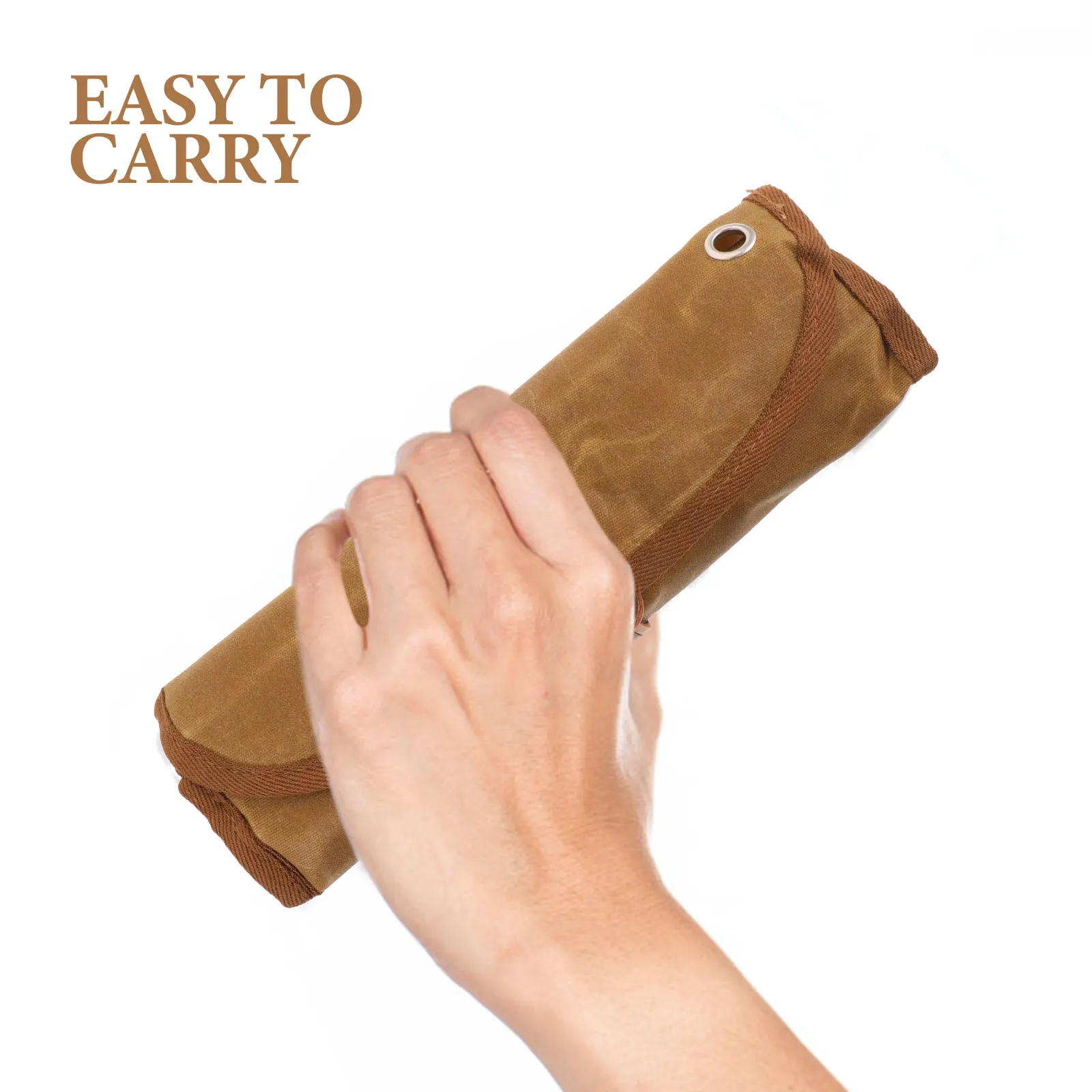 

1 set Cutlery Storage Bag Camping Set Barbecue Tableware Pouch Picnic Cutlery Roll Foldable Metal Kitchen Supplies