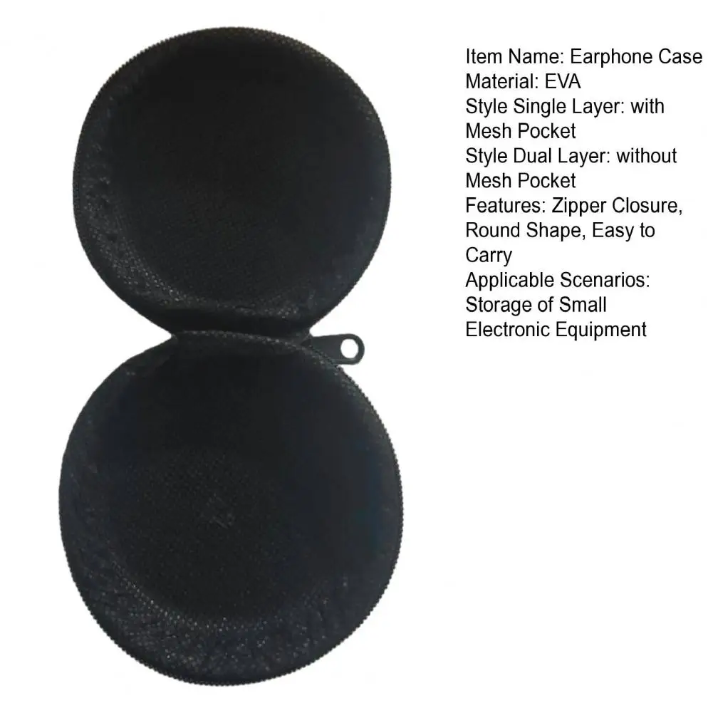 Earphone Storage Case With Zipper Ear Bud Storage Box Headset Headphone Mini Data Cable Storage Pouch Travel Earphone Accessory