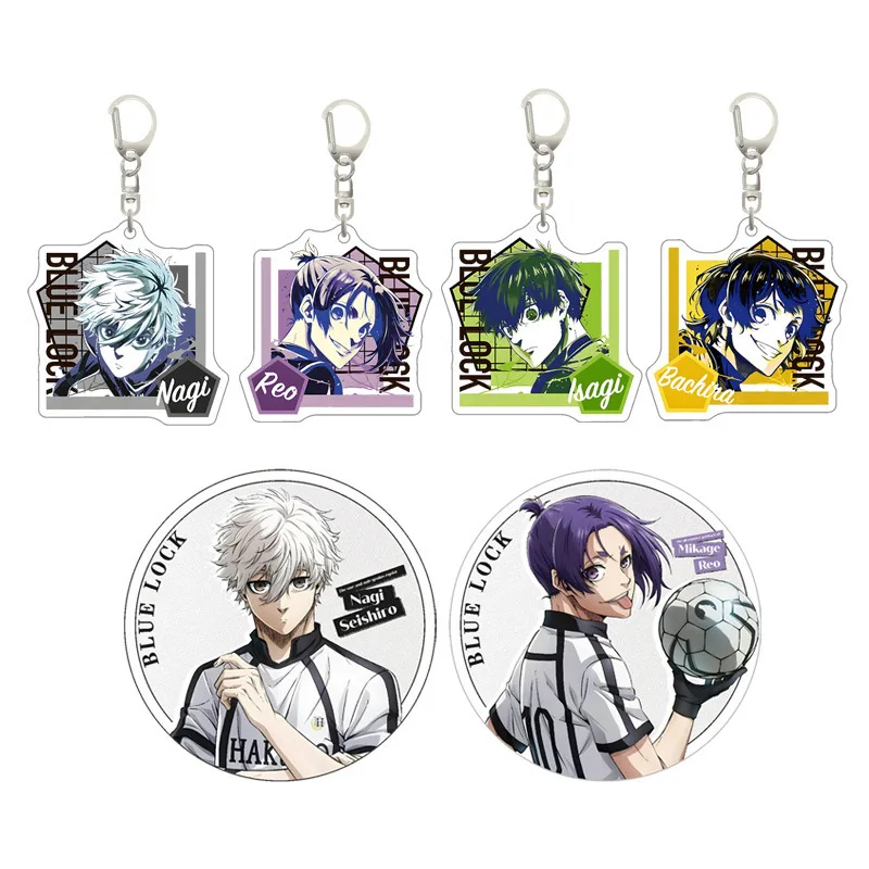 Chigiri Hyōma Nagi Seishiro Isagi Yoichi periférico de animé Popular doble Flash llavero de doble cara colección de llaveros de Anime
