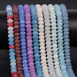 Colorful Chalcedony Stone Beads 5x8mm Natural Rondelle Shape Loose Spacer Drum Bead For Jewelry Making Bracelet Necklace DIY
