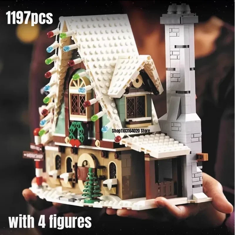 242 pezzi Elf Club House Building Blocks Fit 10275 mattoni Winter Village Toys for kids