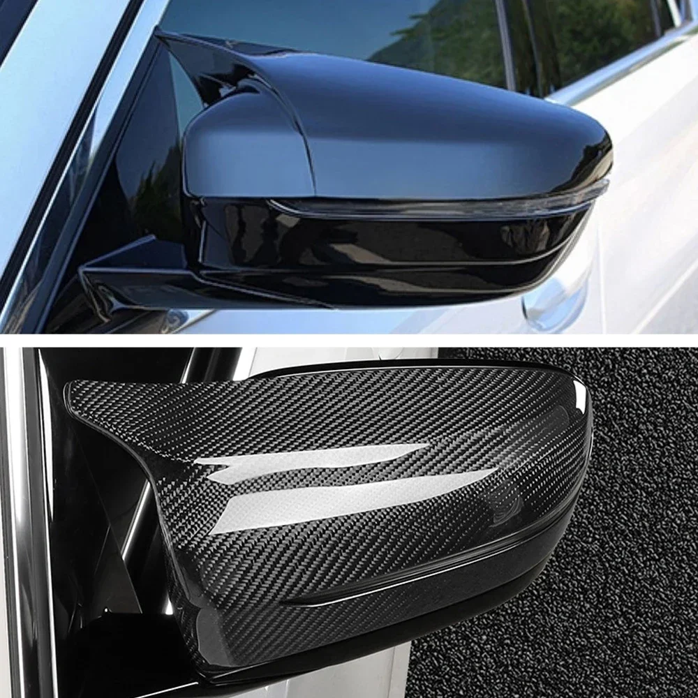 New！ Left Hand Drive Only Carbon Fiber Pattern Black Rear View Side Mirror Cover Caps For BMW 3 5 6 7 Series G20 G30 G38 2019-20