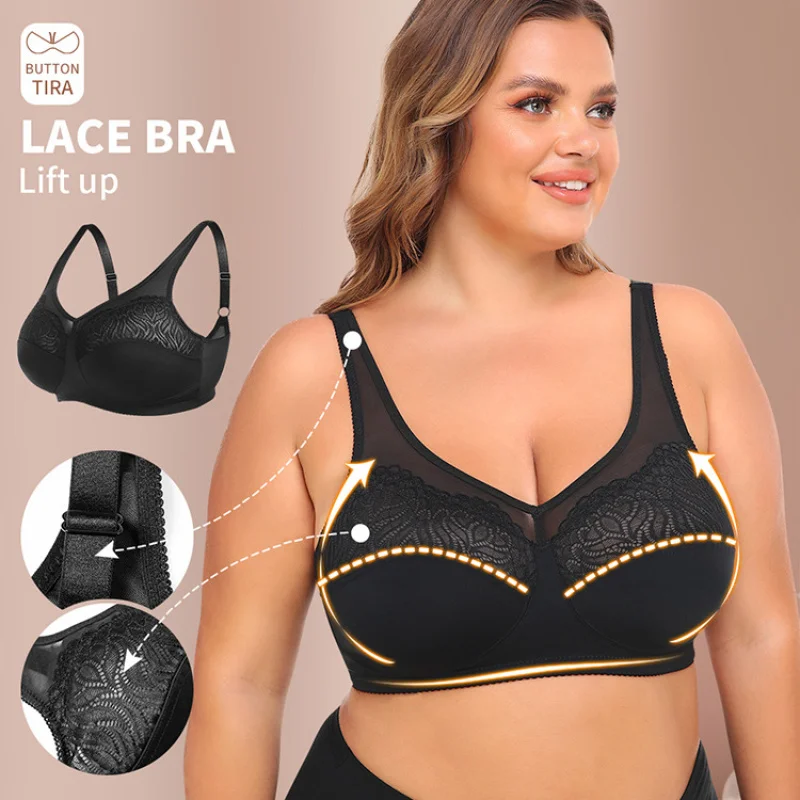 

Женский беспроводной кружевной бюстгальтер с большой чашкой, тонкий большие размеры, чашка BCDEFCup34, 36, 38, 40, 42, 44