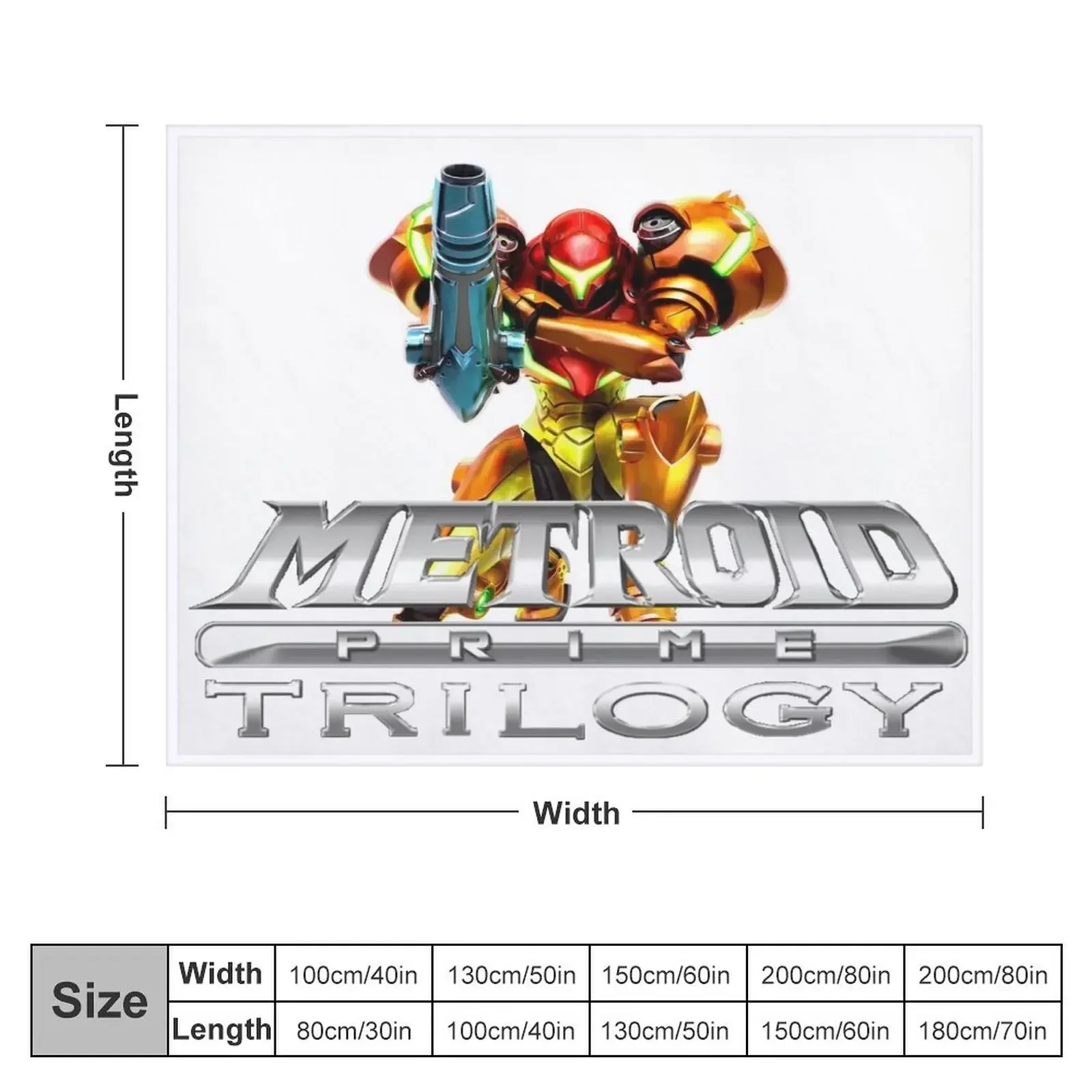 Samus Trilogy Throw Blanket Sofa Soft Plaid Decorative Throw Blankets