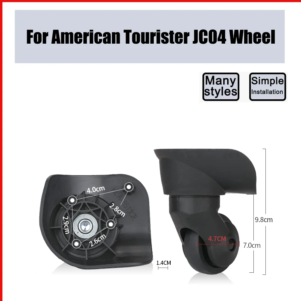 

For American Tourister JC04 Trolley Case Wheel Pulley Sliding Casters Universal Luggage Wheel Silent Smooth Wear-resistant Black