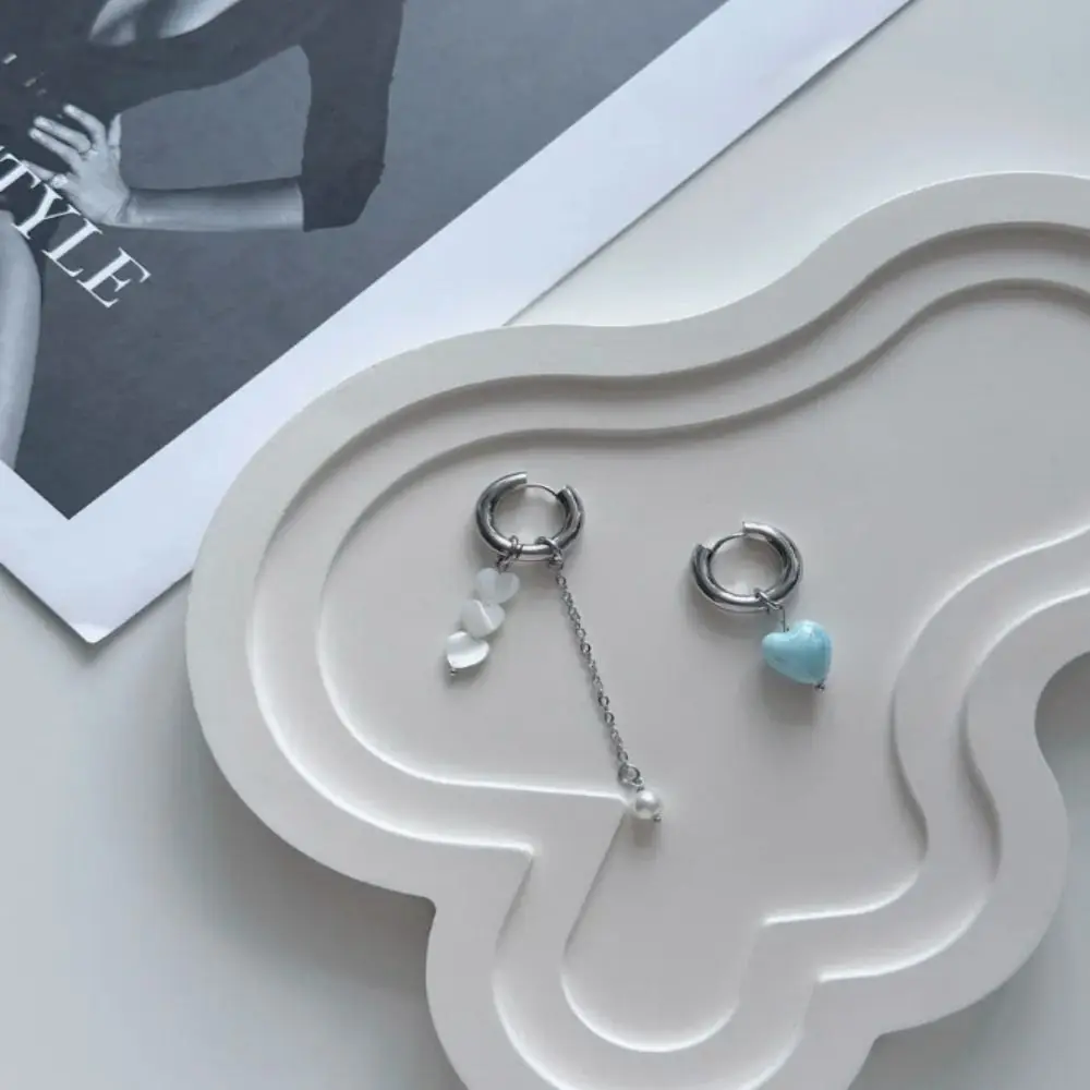Trendy Asymmetrical Design Heart-Shaped Earrings Stereo Shape Punk Geometric Earrings Stereo Earrings Daily Wear