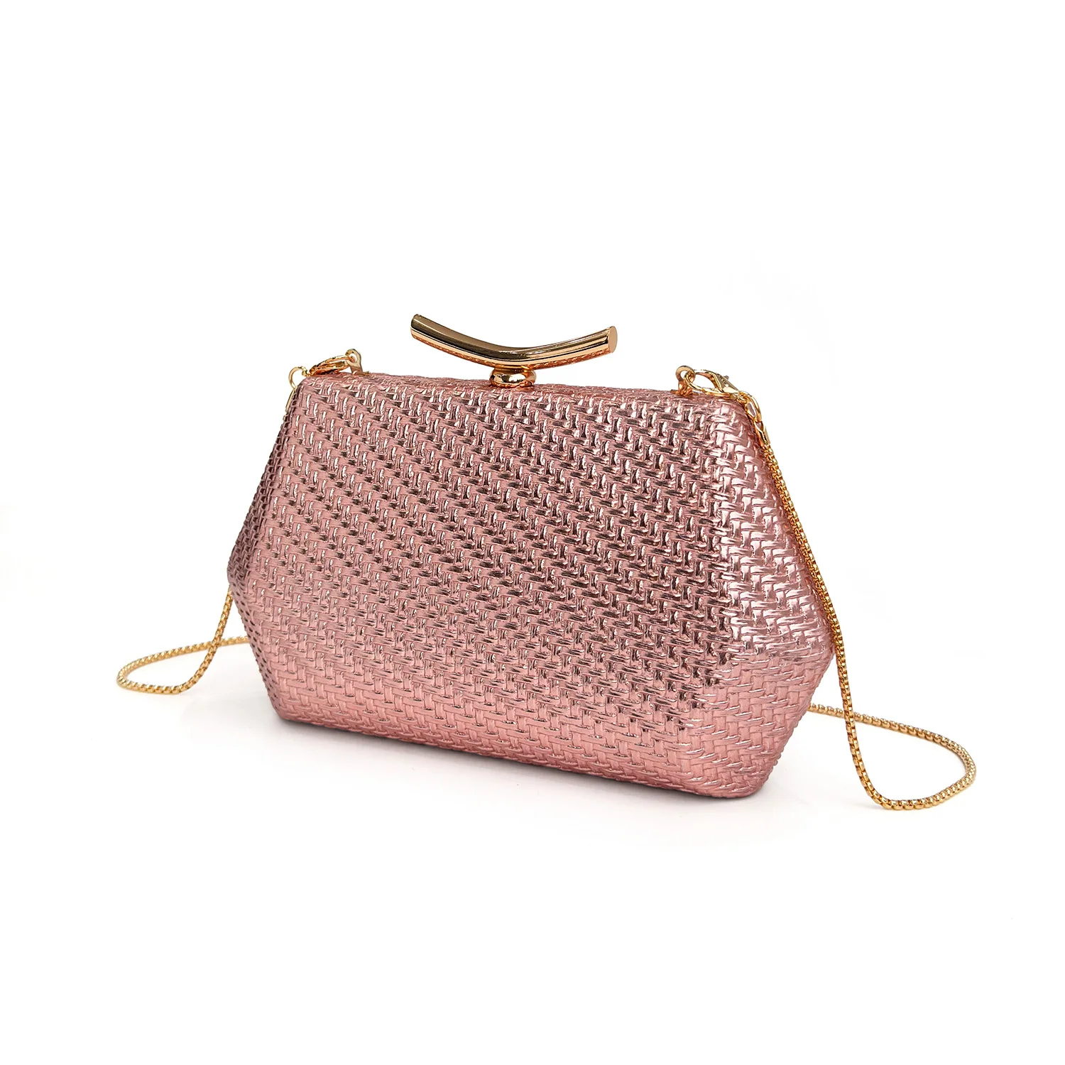Stilvolle und elegante gewebte Abendclutch, luxuriöse Designer-Schultertasche mit Kette, minimalistische Damenhandtasche, Hochzeits-Abendclutch, Partytasche – Detail 11