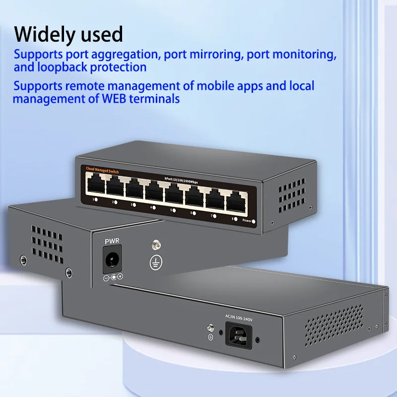 WEB/APP Cloud Managed Gigabit Ethernet Network Switch 5 Port 100/1000Mbps Switch Internet Splitter Desktop RJ45 Hub