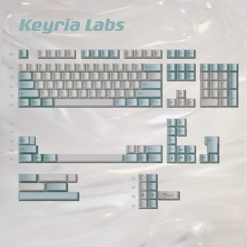 Keyria Labs Pearl Tears Theme Keycaps ABS Spraying Cherry Profile Keycap 137Keys For Customized Gaming Mechanical Keyboard