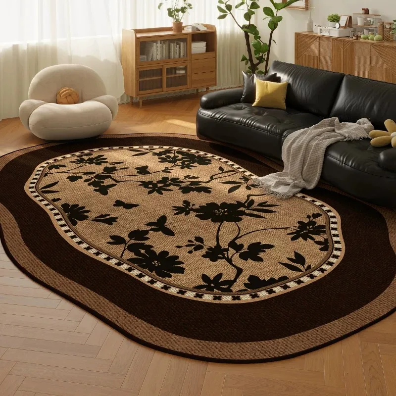 Living Room Floor Mat Comfortable Loop-pile Carpet Stain-resistant Wear-resistant Rug High-end Retro Style Rugs Home Decor Mats