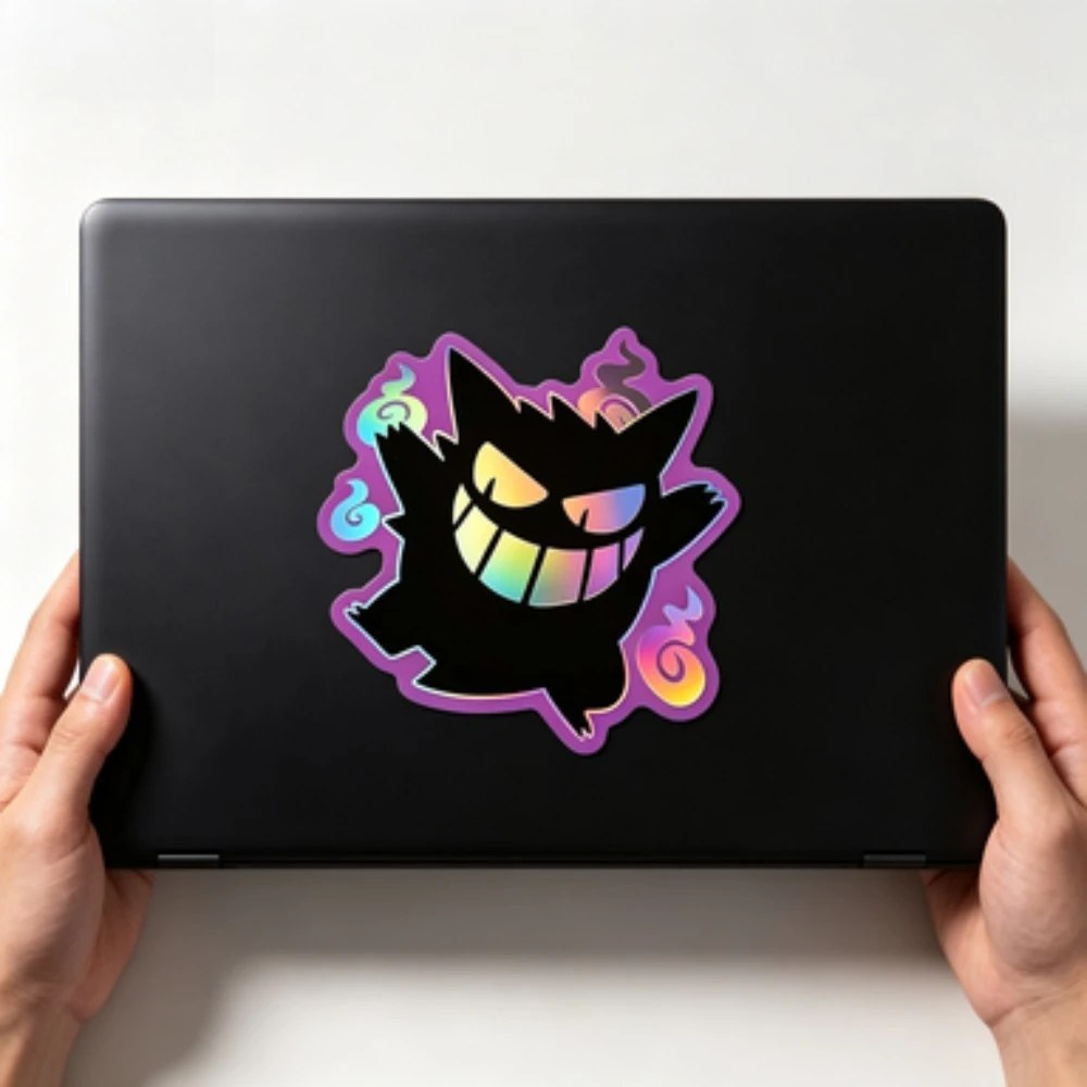 Gengar Holographic Vinyl Car Sticker Wear Resistant Anime Decal For Motorcycle Scooter Window Luggage Decor
