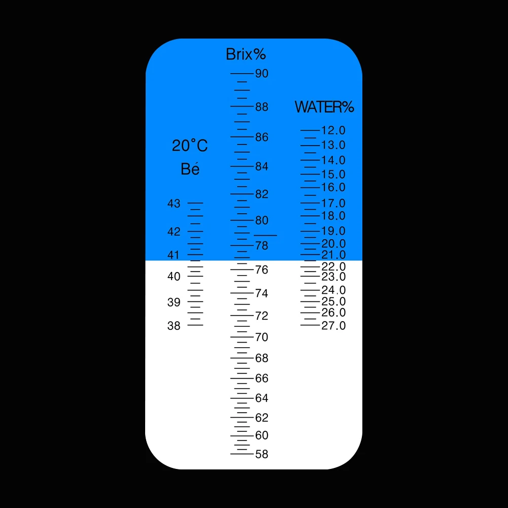 Yieryi Refractometer Honey Tester 58-90% Brix 38-43° Baume 12-27% Water Beekeeper Bee Honey Refractometer Sugar Meter