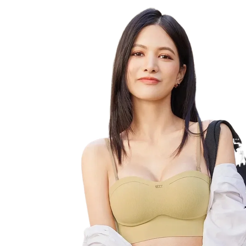 KUCLUT Seamless Bralette Comfortable Half Cup Design for Women Side Effect Reduction Innerwear Breathable Gathered Push up