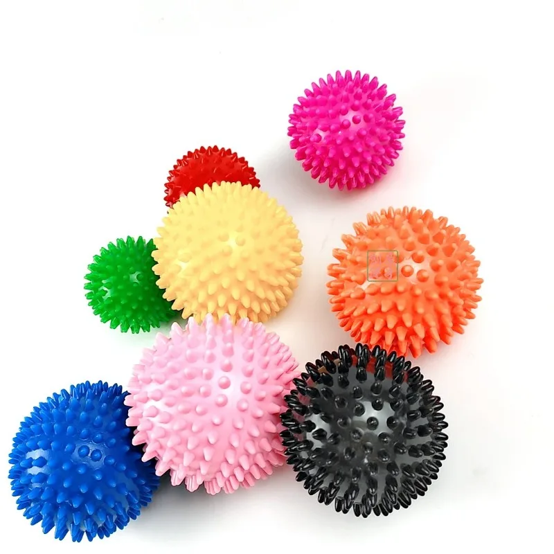 9CM Diameter Hollow Soft Spike Ball Hand Strength Recovery Exercise Massage Ball Yoga Fitness Spiky Massager Trigger Point