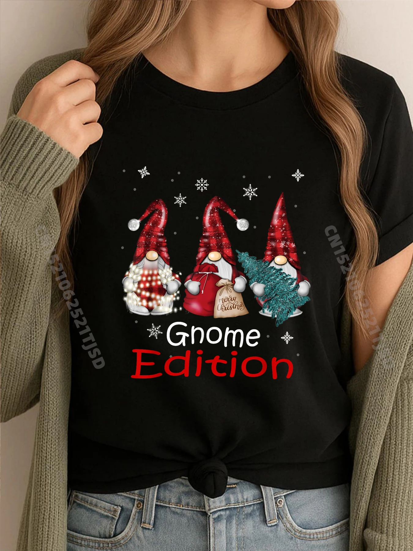Gnome Family Christmas Shirts For Woman Buffalo Plaid Woman T Shirts High Quality Unisex Graphic T Shirts Valentines Day