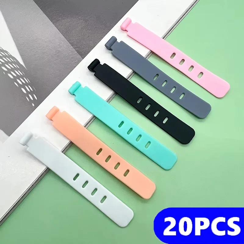 4/12/20 Stück Kabelorganisator-Clips, Silikon-Kabelbinder, Ladegerät-Kabelmanagement, Maus- und Kopfhörerhalter, Datenkabel-Aufwickler