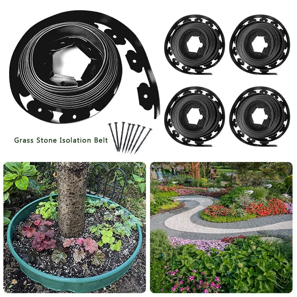 

Durable 4X5cm Grass Stone Isolation Belt L-shaped 1Meter Retaining Board Tree Enclosure PE Plastic High Density Fence Flower Bed