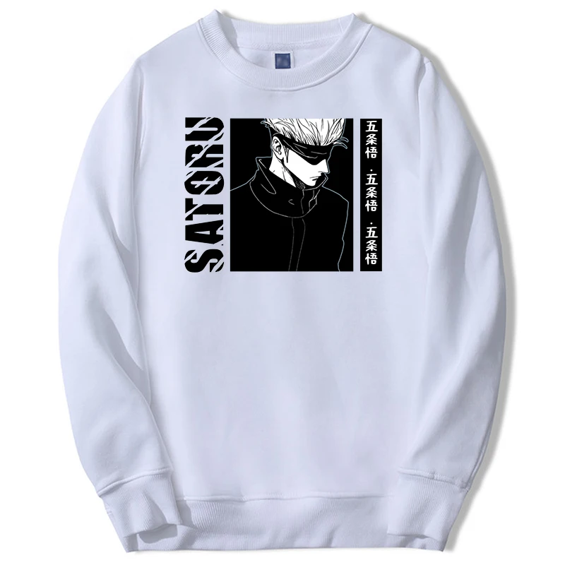 

Jujutsu Kaisen Spring Men's Oversized Fitness Sweatshirts Jujutsukaisen Gojo Satoru Printing Pullovers Unisex Anime Hoodie