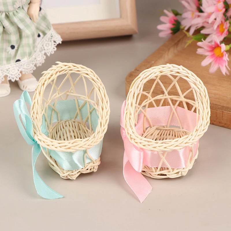 

Кукольный домик, миниатюрная деревянная ручная тканая детская колыбель, детская кроватка, детская кроватка 1:12, мебель для кукольного домика, украшение, аксессуар, детская игрушка