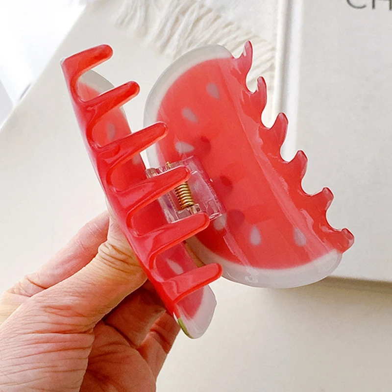 مشبك شعر على شكل فواكه على شكل ذيل حصان، إكسسوارات ديكور للنساء والفتيات باللون البرتقالي