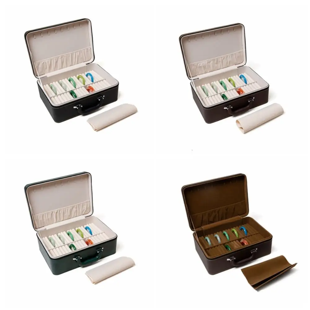 

PU Leather Bracelet Display Box Rings Necklace Velvet Inner Jewelry Storage Boxes Organizer Holder Bracelet Carrying Case