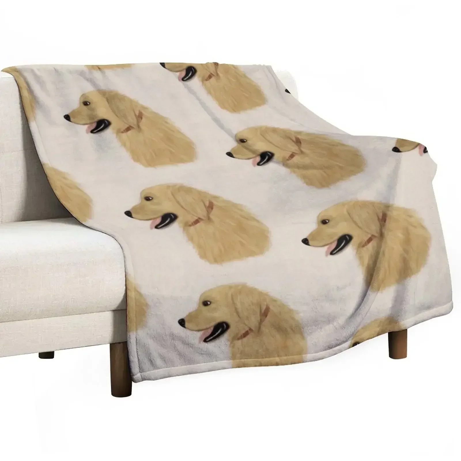 

Golden Retriever Bo watercolor Throw Blanket Soft Plaid Baby Blankets