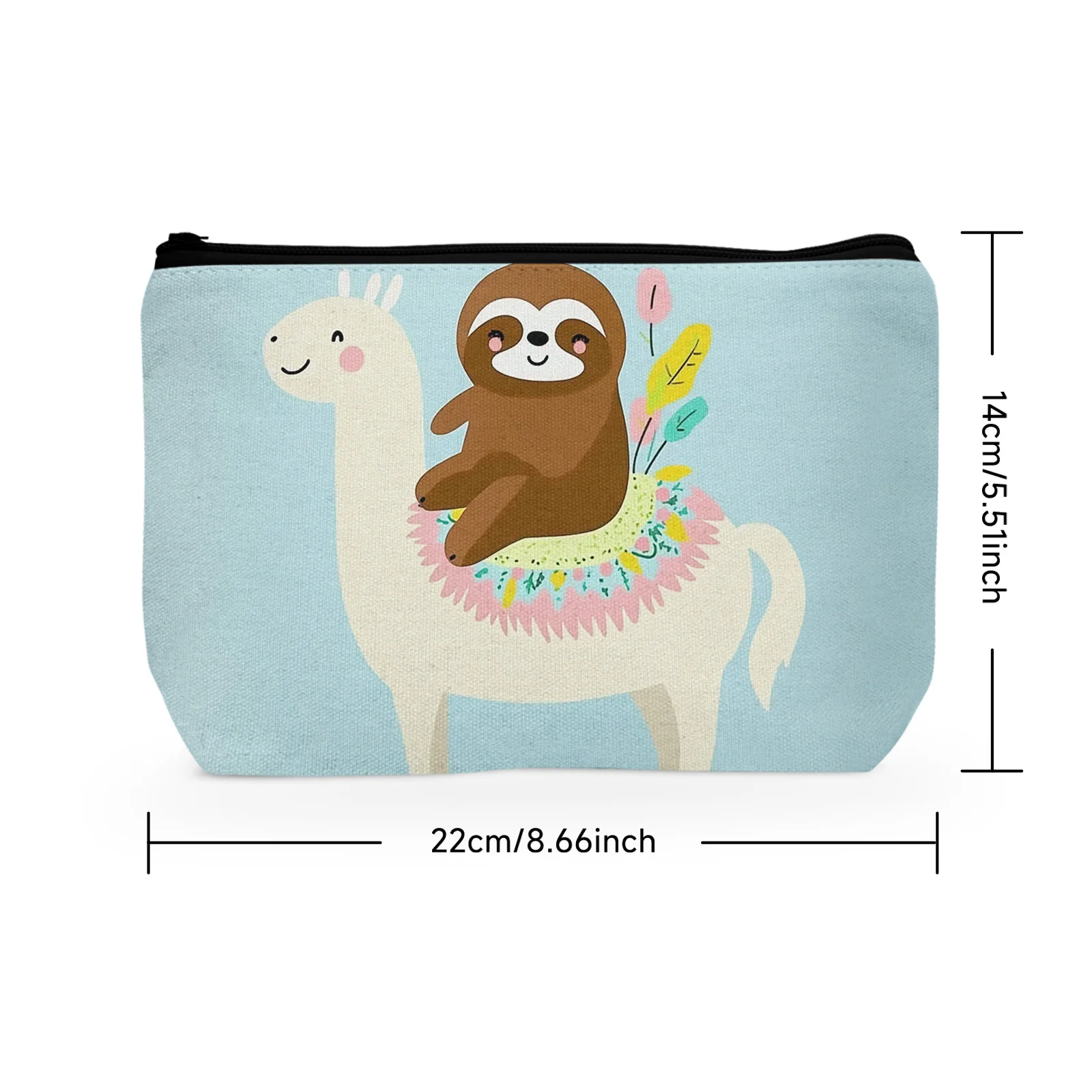 1Pc Alpaca Cosmetic Bag Women'S Cute Cosmetic Bag Portable Zipper Cosmetic Bag Simple And Popular Style