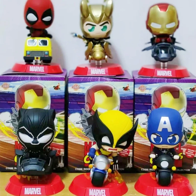 

HotToys Marvel Comics Heroes Blind Box Cosbi Rider Mini Vehicle Series Adorable Action Figure Desktop Collectible Ornament Gifts