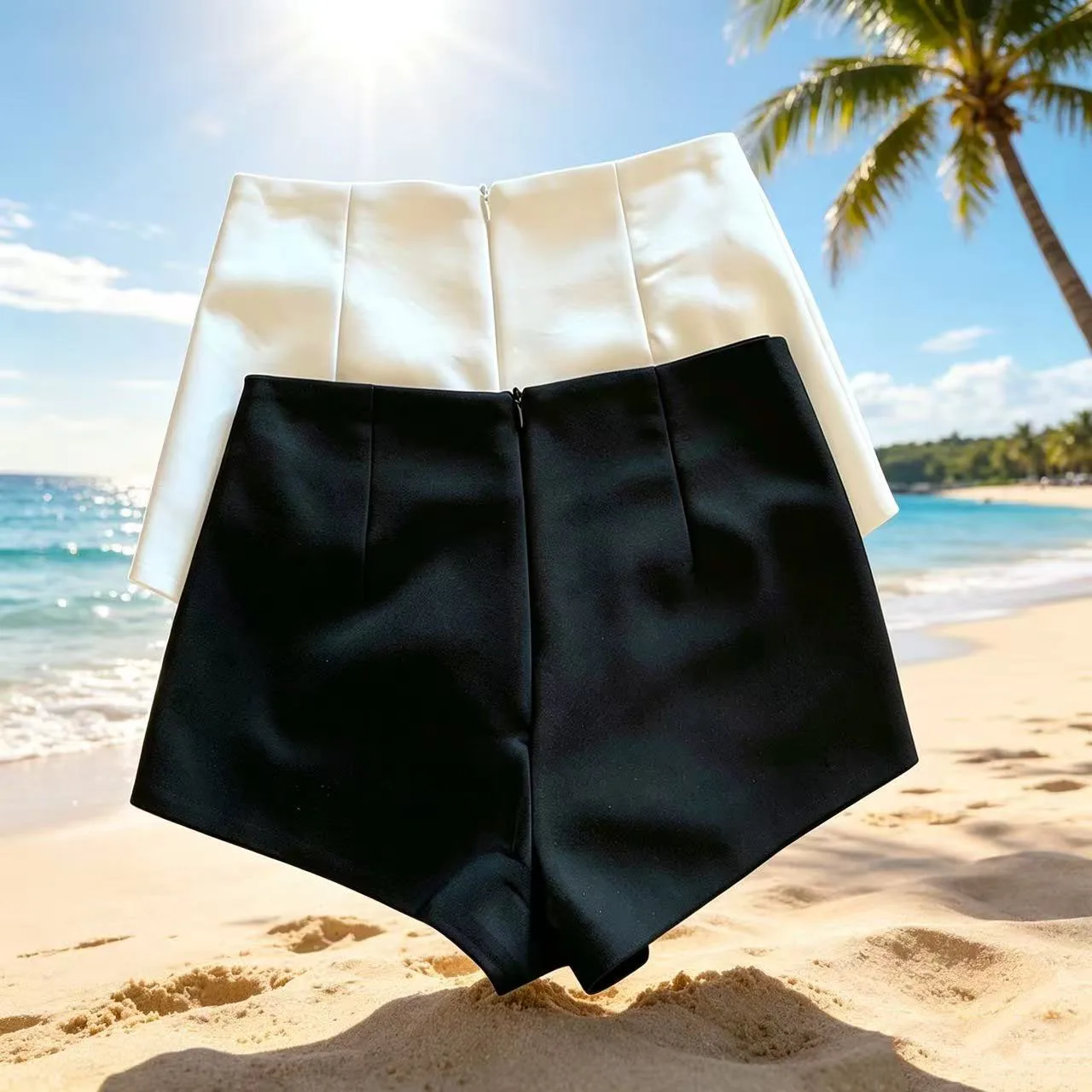 

Y2k Harajuku High-Waisted Black Shorts Girl Group Fashion Casual Versatile Simple Shorts Summer Hot Girls Leggings A-Line Pants