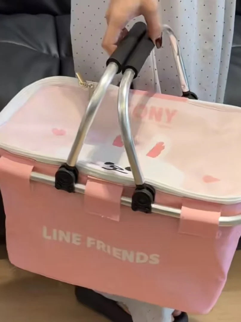 portable-large-capacity-cartoon-storage-box-handheld-organizer-box-pink-cute-storage-box-camping-picnic-basket-foldable-design