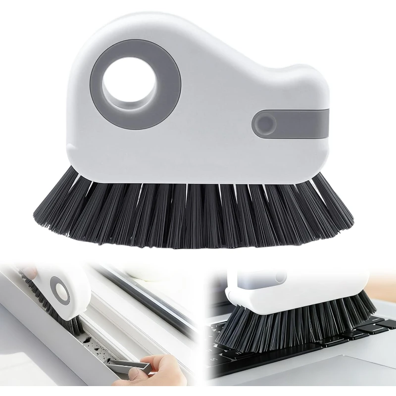 2 In 1 Groove Cleaning Brush Multifunctional Gap Dust Remover Tool For Window Door Slit Corner Household Handheld Cleaning Brush