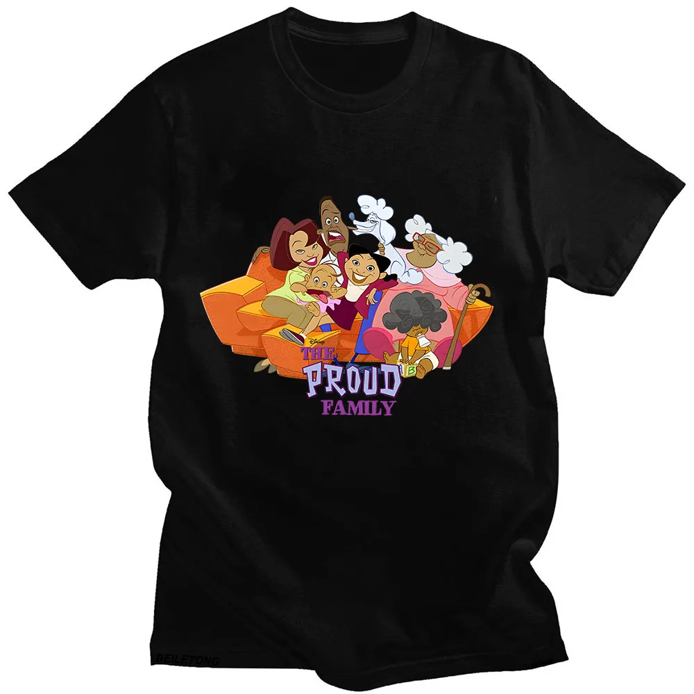 Proud Family T-shirt Graphic Printing Harajuku Kawaii Tee-shirt Short Sleeve Cartoon O-neck Tshirt Sudaderas Cotton Cute Clothes