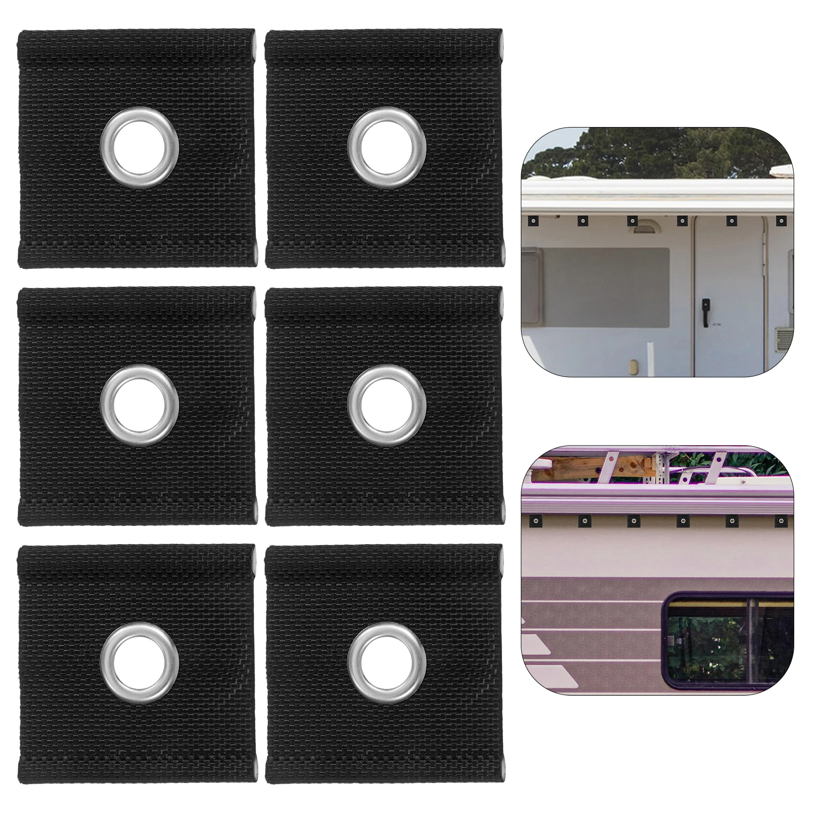 

6pcs Rv Piping Caravan Shade Attachments Easy Install Camping Tent Awning Eyelets Lightweight Outdoor Awning Fittings Camper