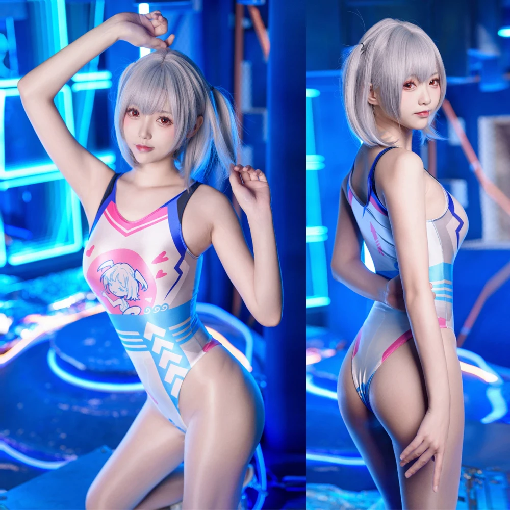 

Women's Shiny Sleeveless Swimwear High Cut Bathing Suit One Piece Swimsuit Girl Sweet Clubwear Beachwear Sport Cosplay Bodysuit
