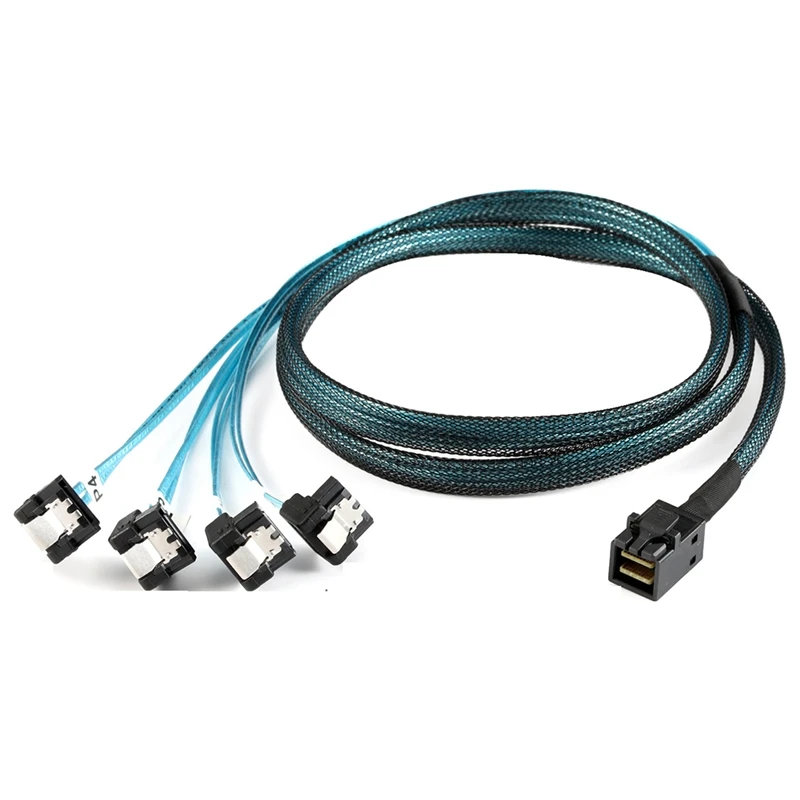 Internal HD Mini SAS (SFF-8643) Target - 4X SATA (Host) Cable, SFF-8643 to 4X SATA Cable HD Mini SAS Host 2Pieces